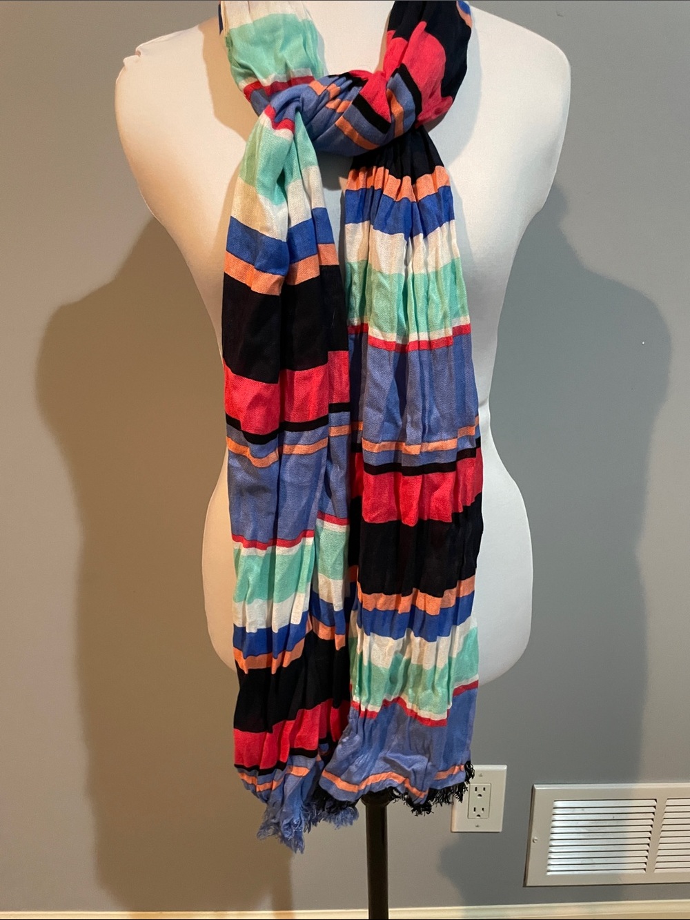 Kate Spade Striped Multicolor Lightweight Scarf